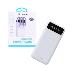 Devia Power Bank EP-189 with 4 -in-1 Cable USB+Lightning+Micro+Type-C 2A 10000mAh White Devia Power Bank EP-189 with 4 -in-1 Cable USB+Lightning+Micro+Type-C 2A 10000mAh White